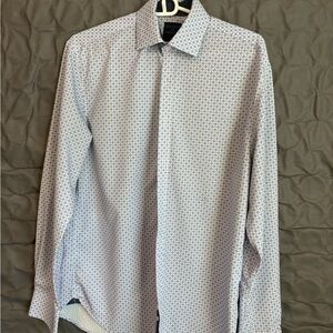 Society Of Threads Light Blue & Pink Micro-Pattern Dress Shirt